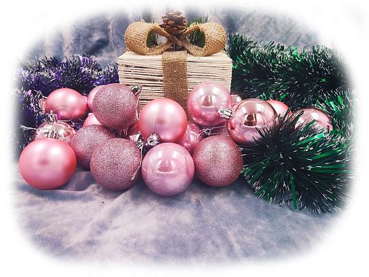 Набор шаров 5,5 см 24 шт розовый AL-13-14