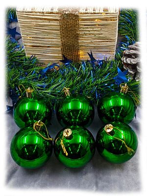 Набор шаров 6 см 6 шт зеленый 60SP06-01L