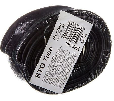 Велокамера STG 24"x1.75/1.95 (47-507 - 50-507) X86769 автониппель (AV, Schrader) 33 мм прямой, X8676