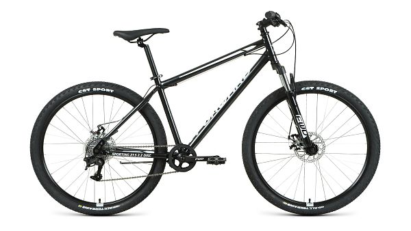 Велосипед горный FORWARD SPORTING 27.5 2.2 disc 27.5" 19" 8 ск. черный/белый RBKW1M17G017 2021