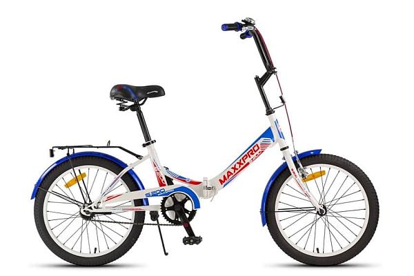 Велосипед городской складной MAXXPRO S200 20" 14" бело-голубой Y116-H36007 
