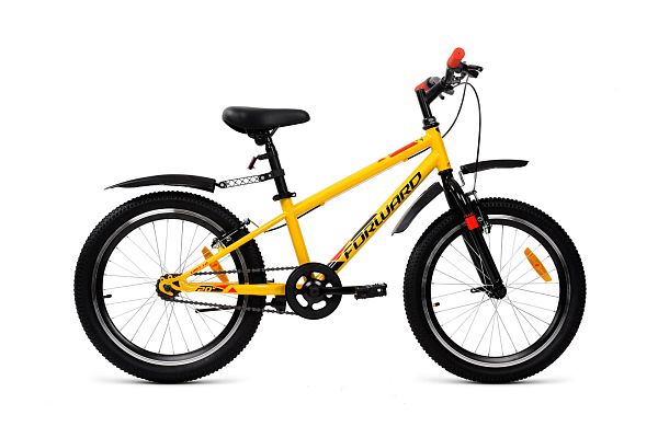 Велосипед горный FORWARD Unit 1.0 20" 10,5" 1 ск. желтый IBK22FW20055 