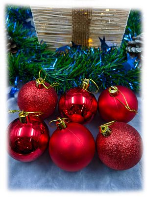 Набор шаров 6 см 6 шт красный 6006ABC/R