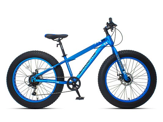 Велосипед Fat Bike жесткая вилка MAXXPRO FAT X24 24" 13,5" сине-черный N2440-3 2021