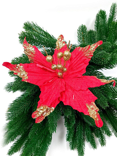 													Цветок красно-золотой d 23 см Flo-1