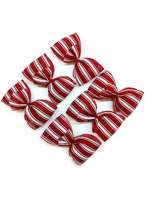 Набор украшений Бант 12x6 см. бардово-белый 6шт BantB-Wine