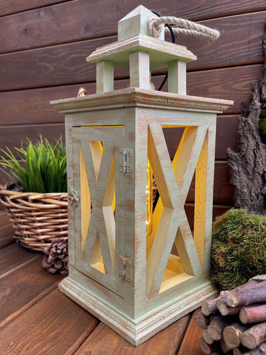 Фонарь декоративный деревянный оливковый V-22Оливия фото 5 Фонарь декоративный деревянный оливковый V-22Оливия фото 5