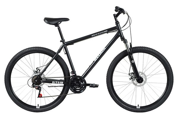 Велосипед горный ALTAIR MTB HT 27,5 1.0 27.5" 19" 21 ск. черный/серебристый RBKT1MN7Q005 2021