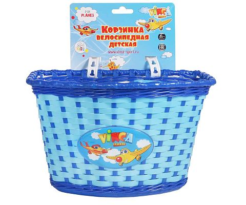 Велокорзина передняя Vinca sport Самолетики детская голубая P 05 Planes