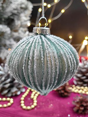 Шар хвоя 8 см, стекло Merry Green MG24124