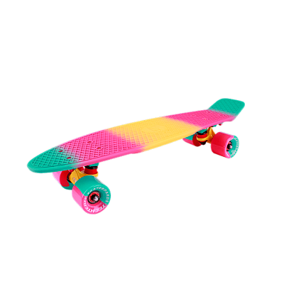 Скейтборд Tech Team MULTICOLOR 22" зелено-пурпурно-желтый NP001150