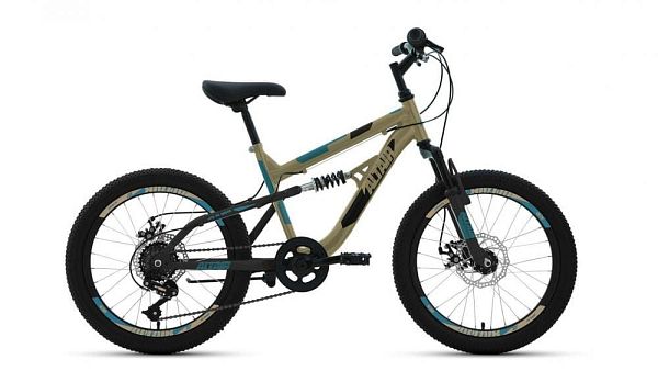 Велосипед горный ALTAIR MTB FS 20 disc 20" 13" 6 ск. бежевый/черный RBKT02N06004 2020