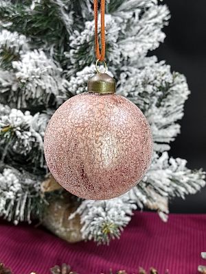 Шар серый/пудровый 8 см, стекло Merry Green MG24212 Шар серый/пудровый 8 см, стекло Merry Green MG24212