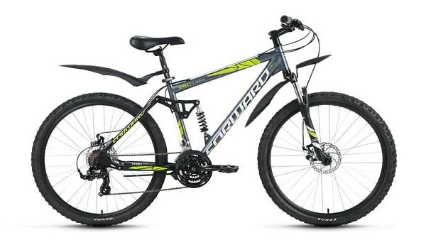 Велосипед горный двухподвес FORWARD Terra 2.0 disc 26" 18" 21 ск. серый матовый FORWARD Terra 2.0 di