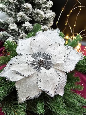 Цветок белый d  см Flo-12-76white