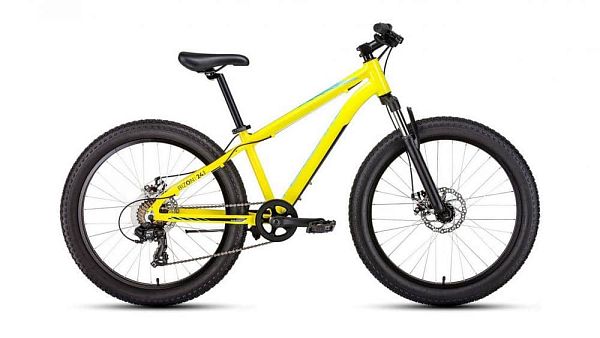 Велосипед Fat Bike FORWARD BIZON MINI 24 24" 13" 7 ск. желтый RBKW0W647003 2020