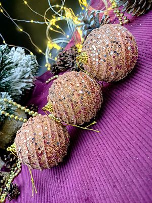 Набор шаров 8 см 3 шт шоколад 130583MC8