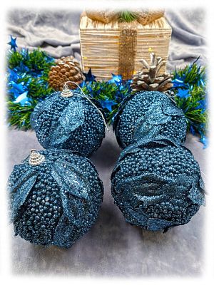 Набор шаров 10 см 4 шт синий 8-90