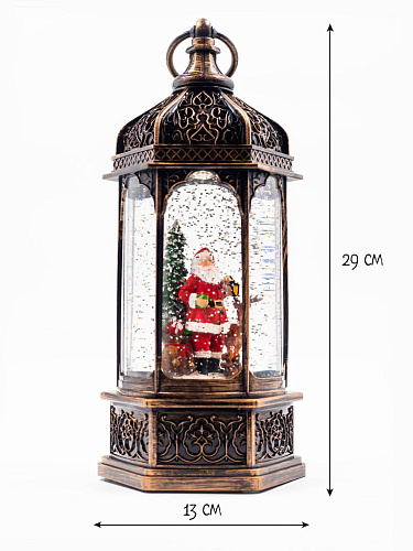													Новогодний фонарик музыкальный Дед Мороз у елочки 30 см Р-5161-A фото 4