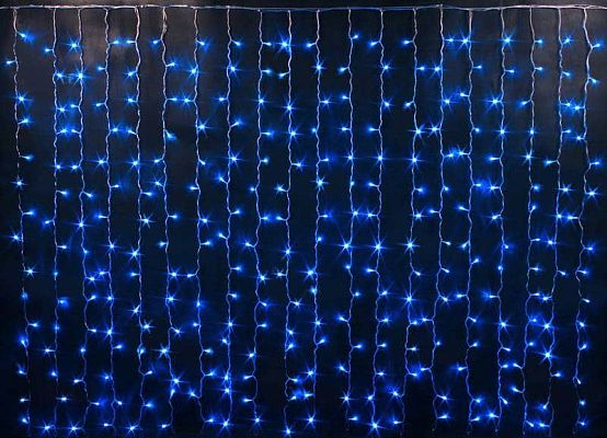 Светодиодный занавес штора 2х1,5 м 300 LED синий K130-48