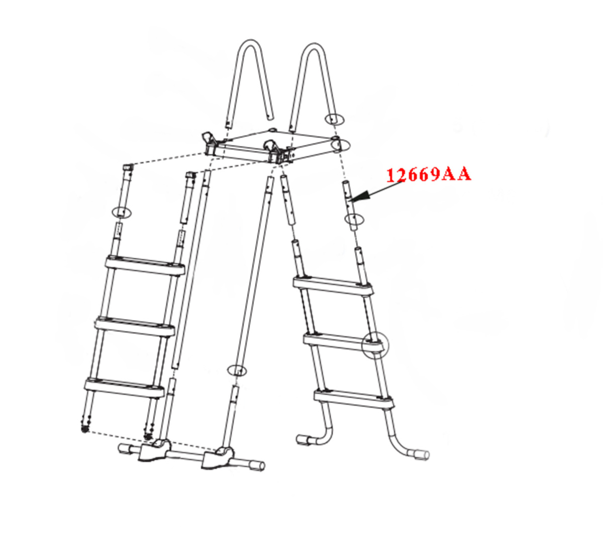 Верхняя часть ножки А лестницы 28076 12669АА фото 2 Верхняя часть ножки А лестницы 28076 12669АА фото 2