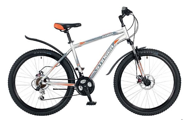 Велосипед горный Stinger Element D 26" 20" 18 ск. серый 26AHD.ELEMD.20GR7 
