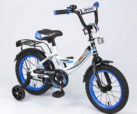 Велосипед детский MAXXPRO SPORT 14"  бело-черно-синий Z14207(17) 
