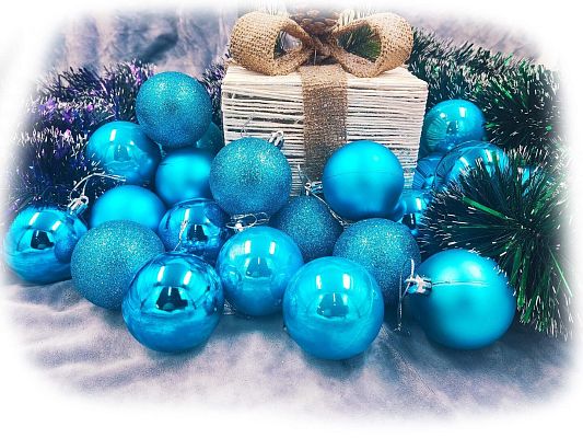 Набор шаров 5,5 см 24 шт голубой AL-13-13