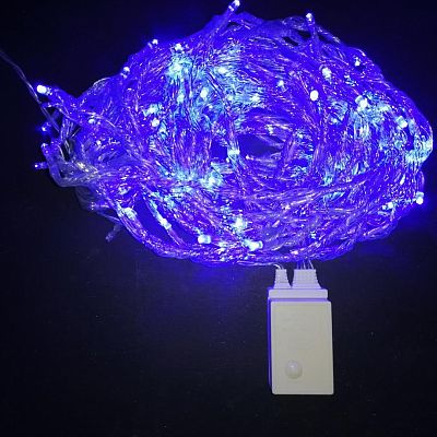 Светодиодный занавес водопад 1.8x1.2 м, синий 288 LED, 8 режимов, провод прозрачный, 18994BLUE