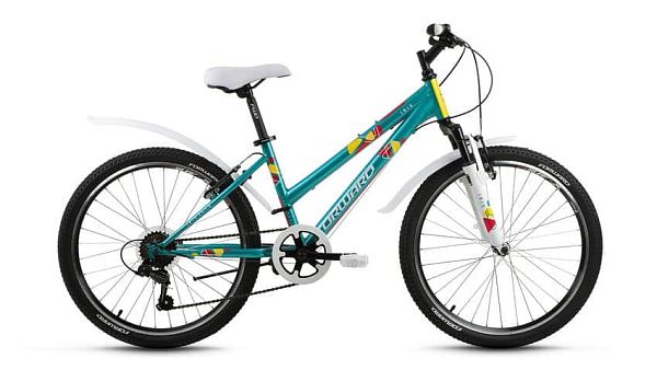 Велосипед горный FORWARD Iris 24 1.0 24" 15" 6 ск. зеленый глянцевый FORWARD Iris 24 1.0 15" зеленый