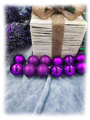 Набор шаров 3,5 см 12 шт фиолетовый AL-13-44Vio