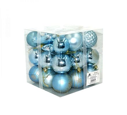 Набор шаров 6 см 30 шт голубой M-360547/LB