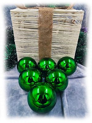 Набор шаров 8 см 6 шт зеленый 80SP06-01L