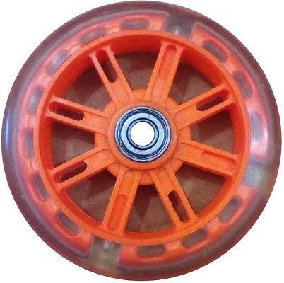 Колесо светящееся для самоката ПВХ с 2 подщип.ABEC-7, диам. - 116мм, оранжевое SC 01-1 OR
