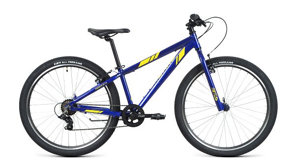 Велосипед горный FORWARD TORONTO 26 1.2 26" 13" 7 ск. синий/желтый RBK22FW26030 2022 г.