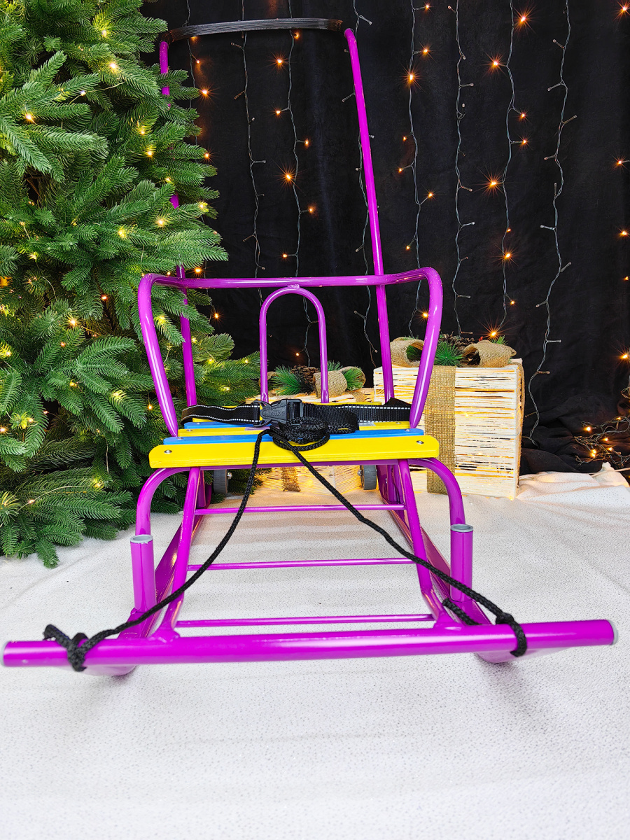 Санки с ручкой детские Тимка 5 комфорт сиреневый 4413779/Т5К/СН2 фото 5 Санки с ручкой детские Тимка 5 комфорт сиреневый 4413779/Т5К/СН2 фото 5