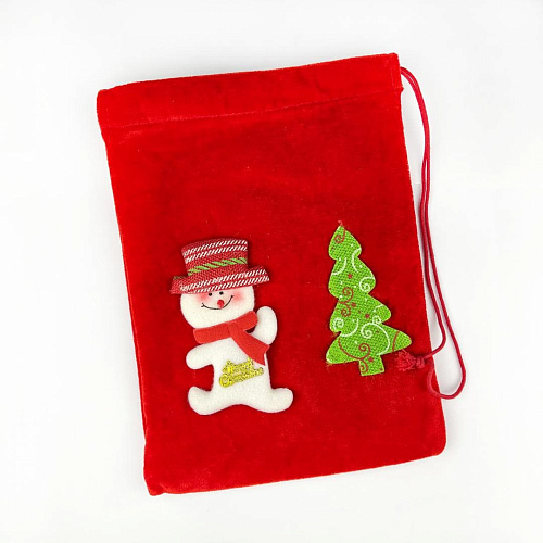 													Мешочек для подарков Снеговик 31x23 см красный  9817405sn