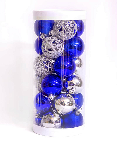 													Набор шаров 6 см 24 шт синий, серебряный SY19STB-6024/S/B