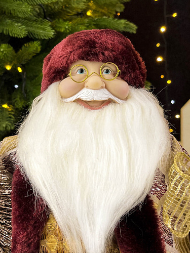 													Дед Мороз  45 см бордовый S1071-18 фото 3