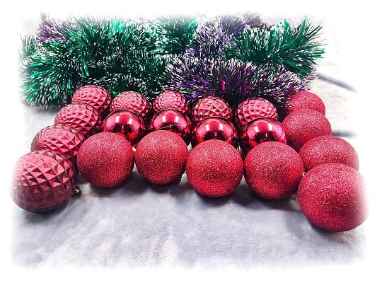 Набор шаров 6 см 20 шт винный 60AGV20-H09W