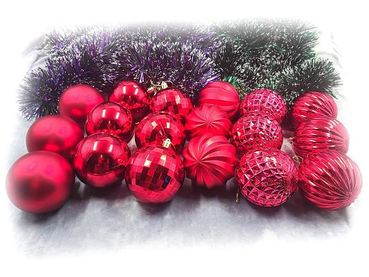 Набор шаров 8 см 18 шт красный MAS86-8RED