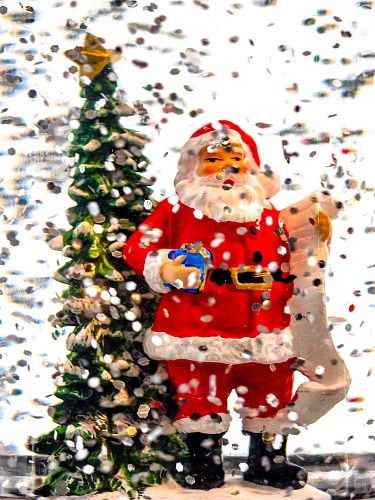 													Новогодний фонарик музыкальный Дед Мороз со свитком 22 см Р-5146-А фото 5