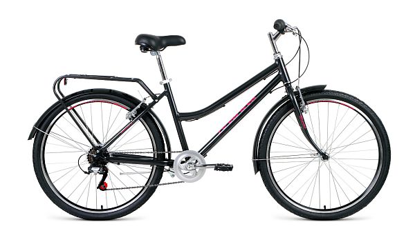 Велосипед городской FORWARD BARCELONA AIR 26 1.0 26" 17" 7 ск. серый/розовый RBKW1C367002 2021