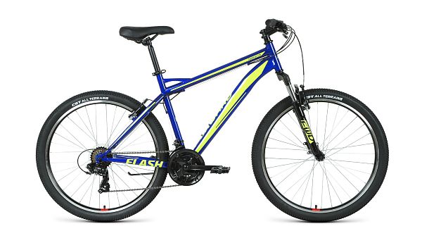Велосипед горный FORWARD FLASH 26 1.2 S 26" 19" синий/ярко-зеленый RBKW1M16GS32 2021