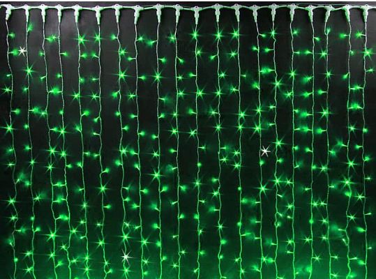 Светодиодный занавес штора 2х3 м 600 LED зеленый 2018905