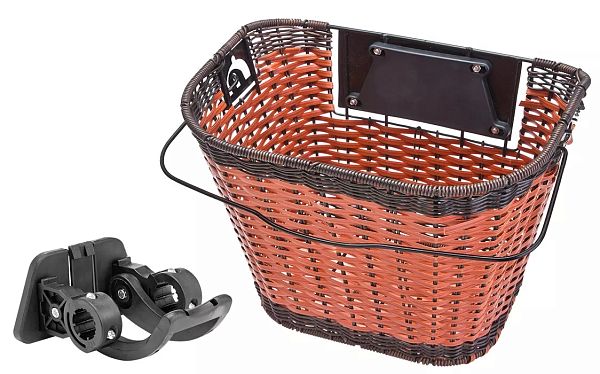 Велокорзина передняя STELS JL-262 для 24"-28" колеса черный/коричневый 270067 Велокорзина передняя STELS JL-262 для 24"-28" колеса черный/коричневый 270067