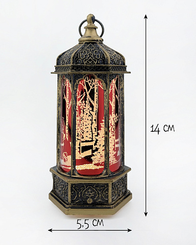 													Новогодний фонарик лампа красная 14 см К130-884r фото 2