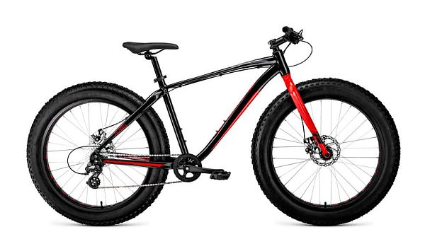 Велосипед Fat Bike FORWARD Bizon 26" 18"  ск. черный/красный  2019