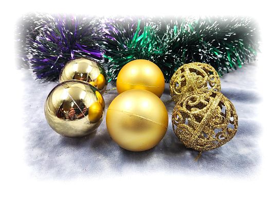 Набор шаров 5,5 см 6 шт золото AL-13-27