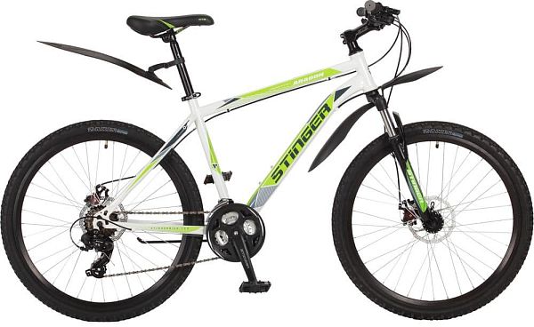 Велосипед горный Stinger ARAGON 26" 18" 21 ск. белый 26SHD.ARAGON.18WH7 